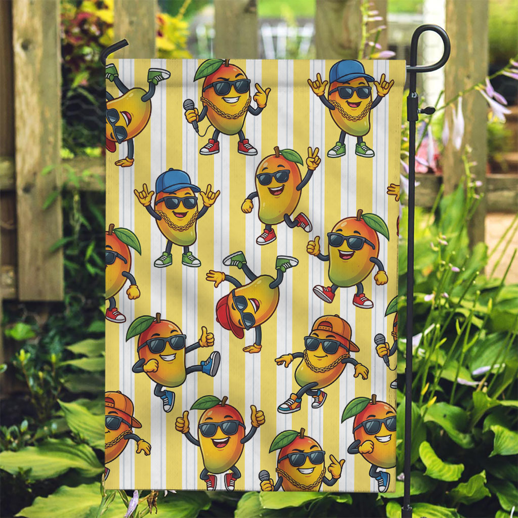 Funny Hawaii Mango Hip Hop Cartoon Garden Flag Summer Beach Party LT19 Garden Flag Yellow - Polynesian Pride