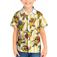 Funny Hawaii Mango Hip Hop Cartoon Kid Hawaiian Shirt Summer Beach Party LT19 Kid Yellow - Polynesian Pride