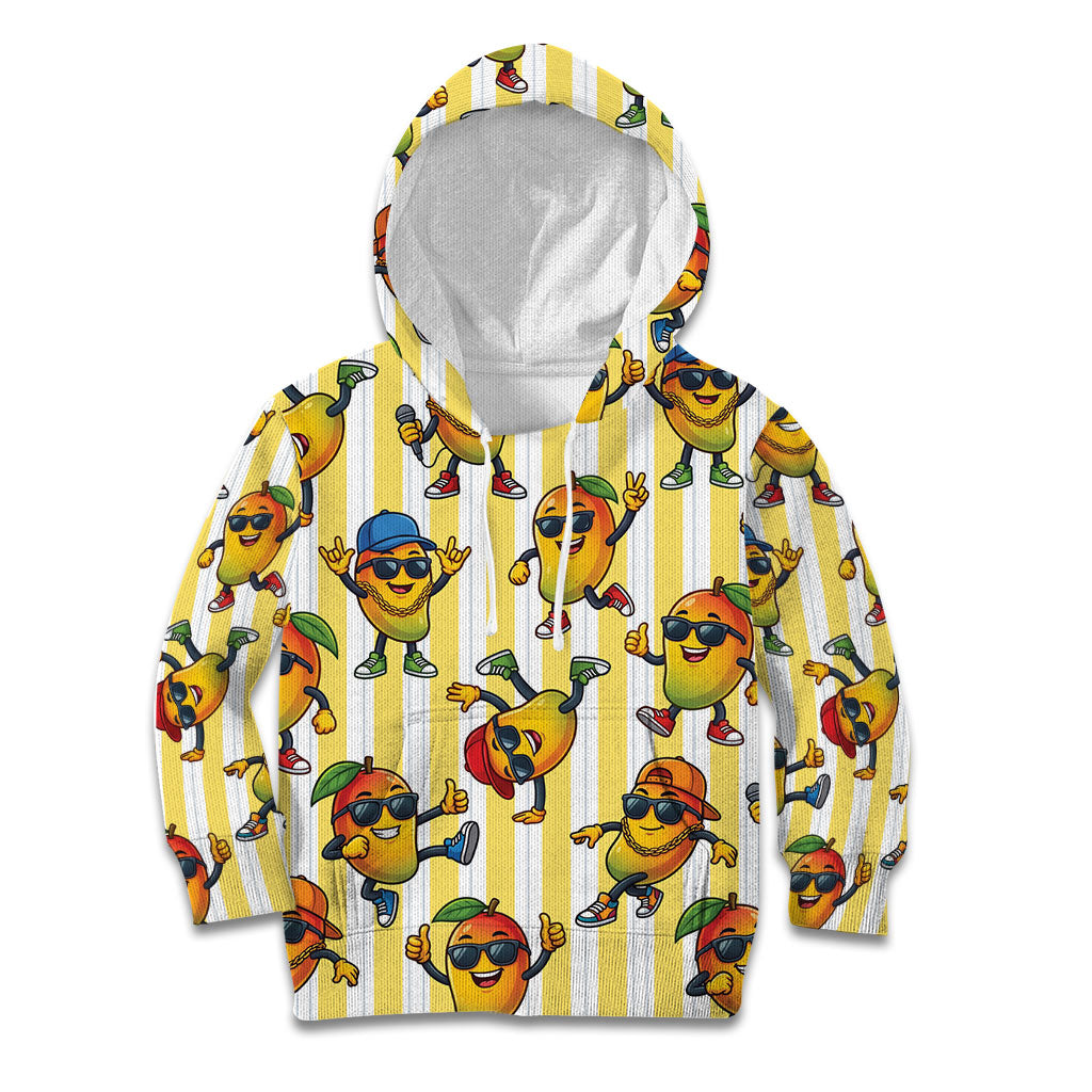 Funny Hawaii Mango Hip Hop Cartoon Kid Hoodie Summer Beach Party LT19 Hoodie Yellow - Polynesian Pride