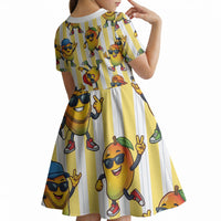 Funny Hawaii Mango Hip Hop Cartoon Kid Short Sleeve Dress Summer Beach Party LT19 - Polynesian Pride