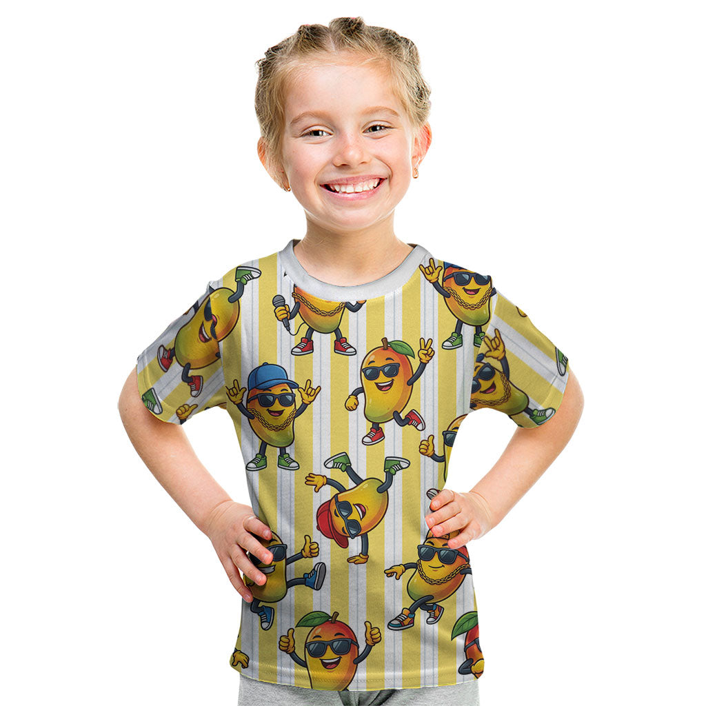 Funny Hawaii Mango Hip Hop Cartoon Kid T Shirt Summer Beach Party LT19 Yellow - Polynesian Pride