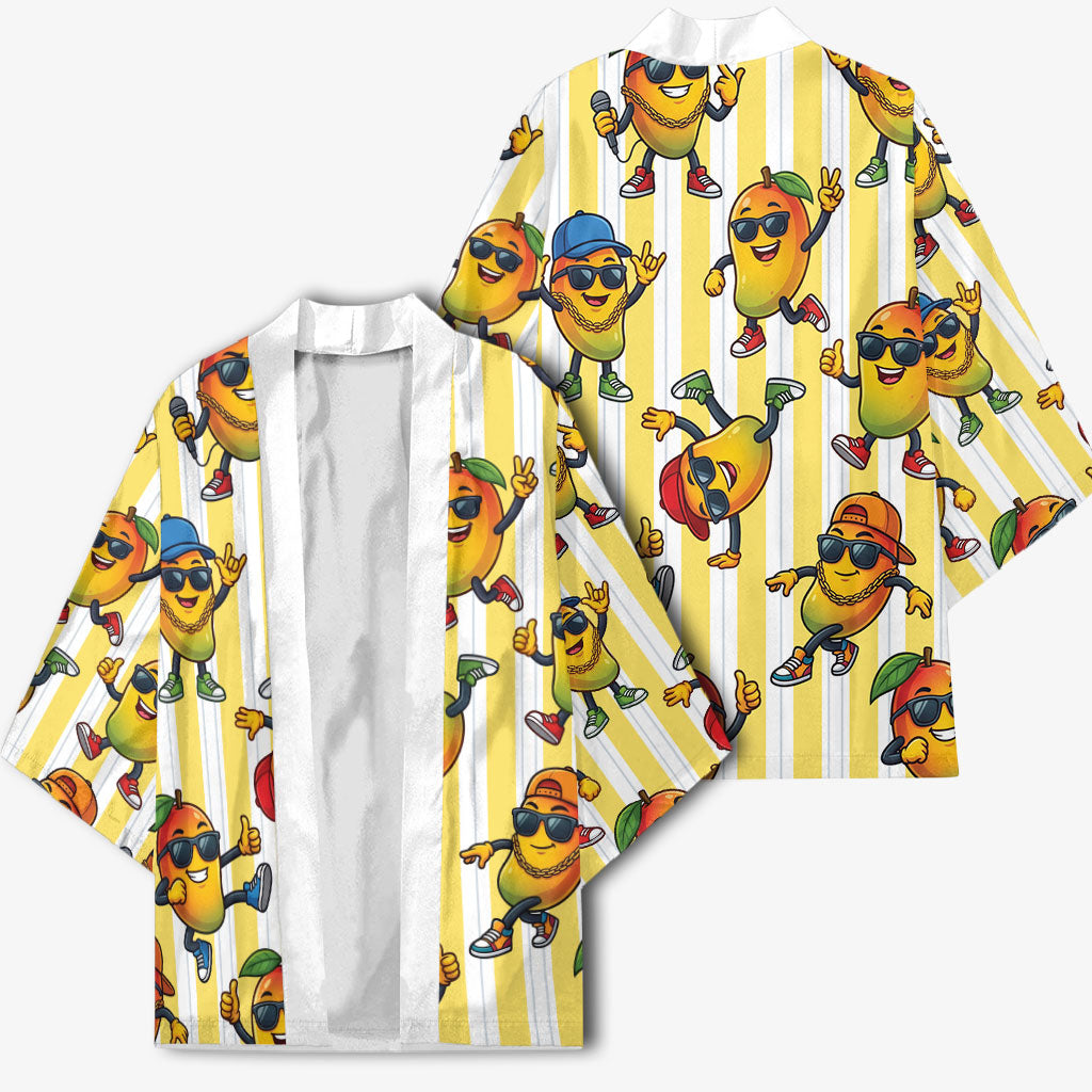 Funny Hawaii Mango Hip Hop Cartoon Kimono Summer Beach Party LT19 - Polynesian Pride