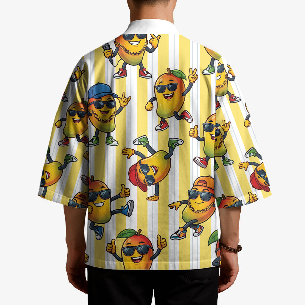 Funny Hawaii Mango Hip Hop Cartoon Kimono Summer Beach Party LT19 - Polynesian Pride