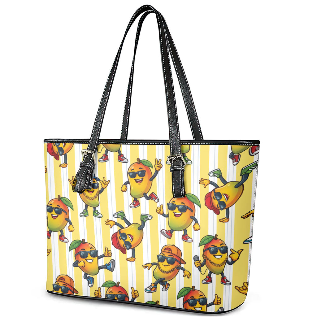 Funny Hawaii Mango Hip Hop Cartoon Leather Tote Bag Summer Beach Party LT19 - Polynesian Pride