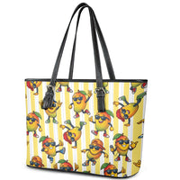 Funny Hawaii Mango Hip Hop Cartoon Leather Tote Bag Summer Beach Party LT19 - Polynesian Pride