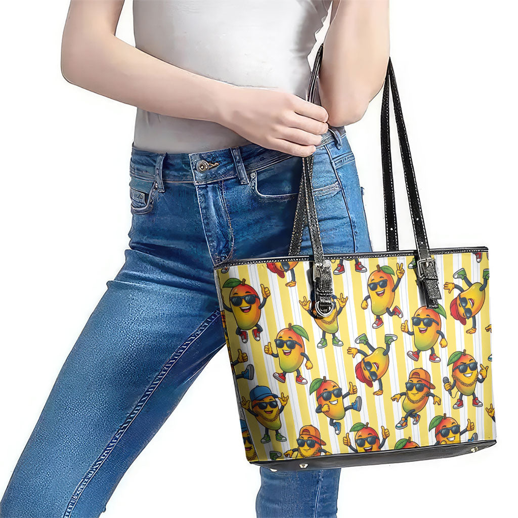 Funny Hawaii Mango Hip Hop Cartoon Leather Tote Bag Summer Beach Party LT19 - Polynesian Pride