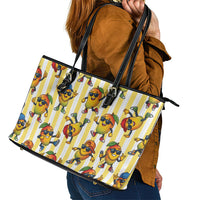 Funny Hawaii Mango Hip Hop Cartoon Leather Tote Bag Summer Beach Party LT19 - Polynesian Pride