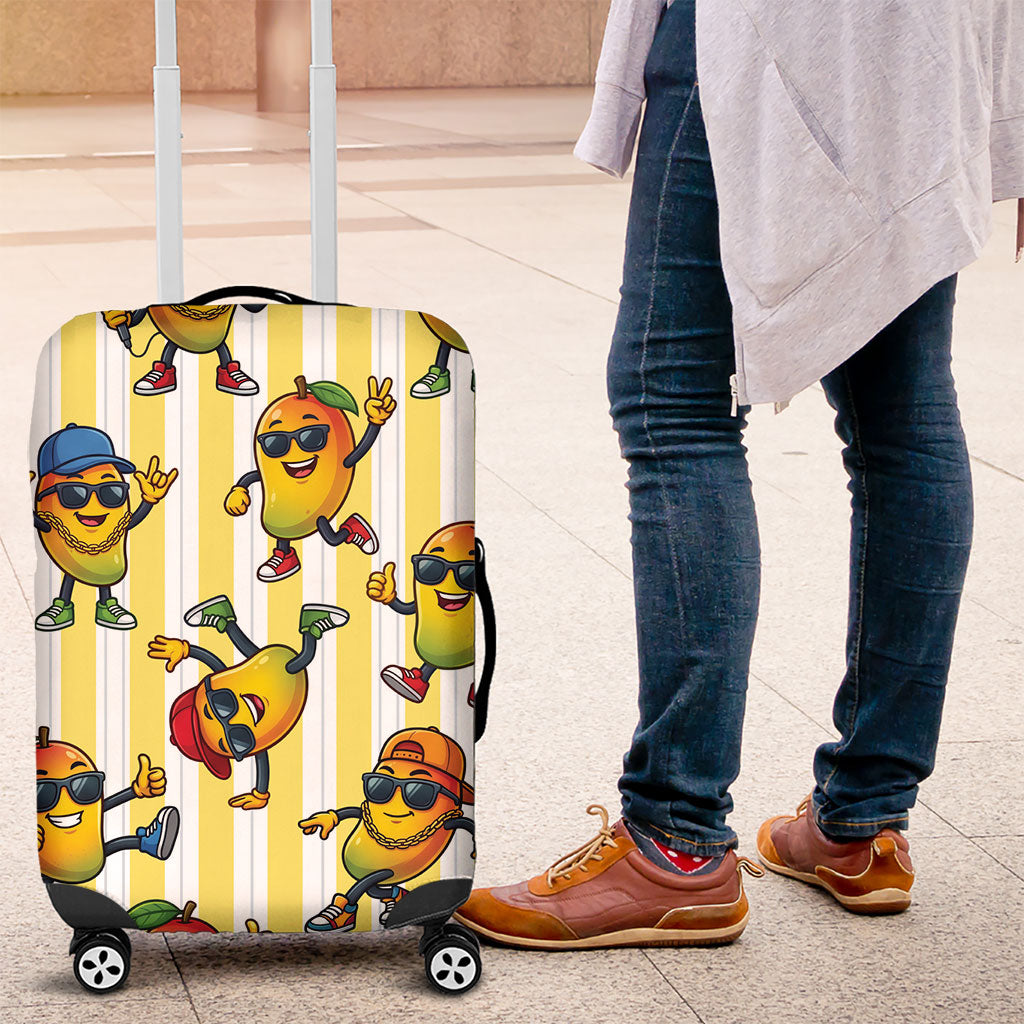 Funny Hawaii Mango Hip Hop Cartoon Luggage Cover Summer Beach Party LT19 Yellow - Polynesian Pride
