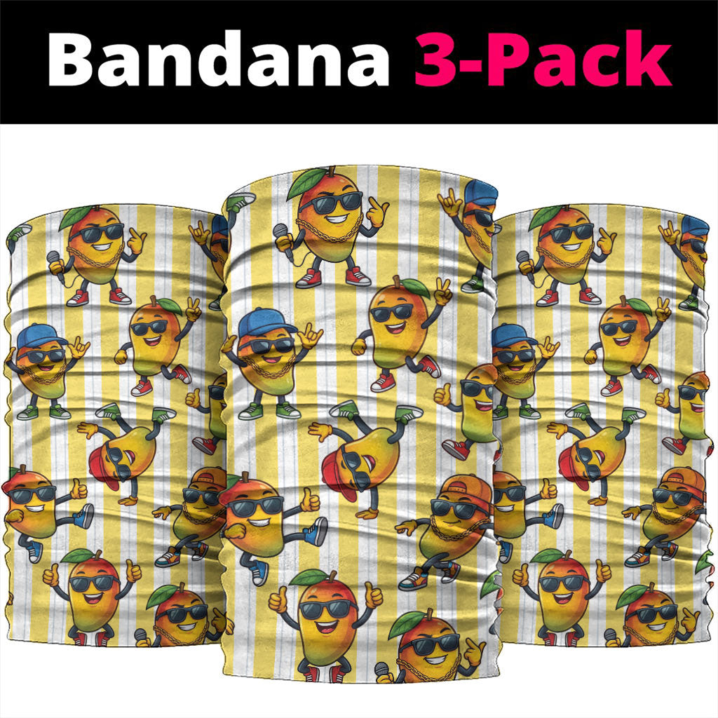 Funny Hawaii Mango Hip Hop Cartoon Neck Gaiter Summer Beach Party LT19 package One Size: 25*50cm Yellow - Polynesian Pride