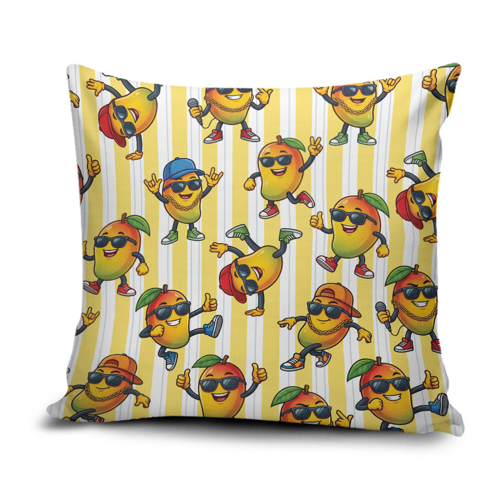 Funny Hawaii Mango Hip Hop Cartoon Pillow Cover Summer Beach Party LT19 Yellow - Polynesian Pride