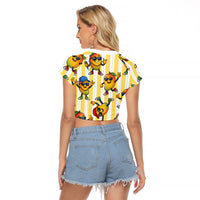 Funny Hawaii Mango Hip Hop Cartoon Raglan Cropped T Shirt Summer Beach Party LT19 - Polynesian Pride