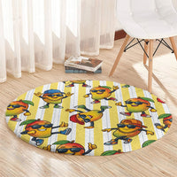Funny Hawaii Mango Hip Hop Cartoon Round Carpet Summer Beach Party LT19 - Polynesian Pride