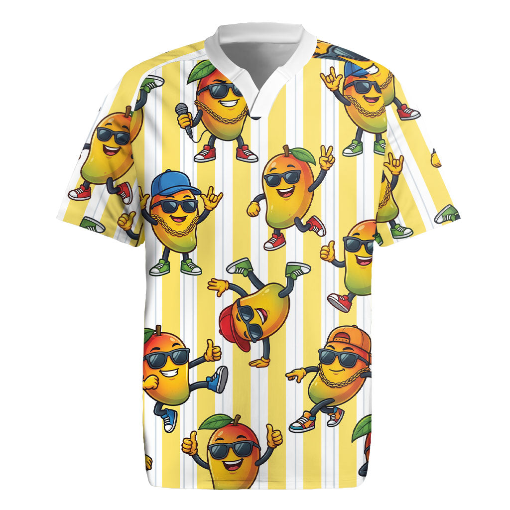 Funny Hawaii Mango Hip Hop Cartoon Rugby Jersey Summer Beach Party LT19 Yellow - Polynesian Pride
