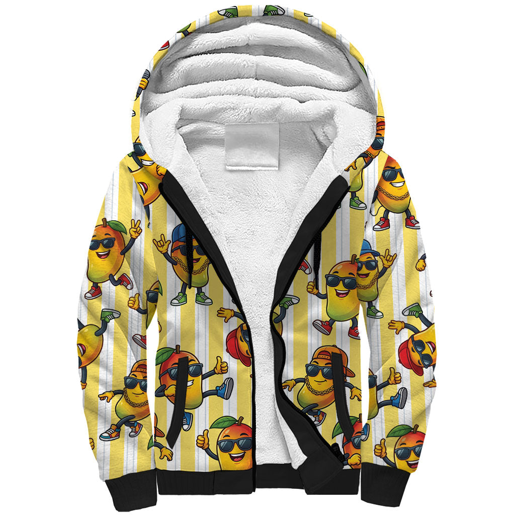 Funny Hawaii Mango Hip Hop Cartoon Sherpa Hoodie Summer Beach Party LT19 Unisex Yellow - Polynesian Pride