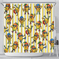 Funny Hawaii Mango Hip Hop Cartoon Shower Curtain Summer Beach Party LT19 - Polynesian Pride