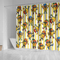 Funny Hawaii Mango Hip Hop Cartoon Shower Curtain Summer Beach Party LT19 - Polynesian Pride