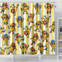 Funny Hawaii Mango Hip Hop Cartoon Shower Curtain Summer Beach Party LT19 - Polynesian Pride