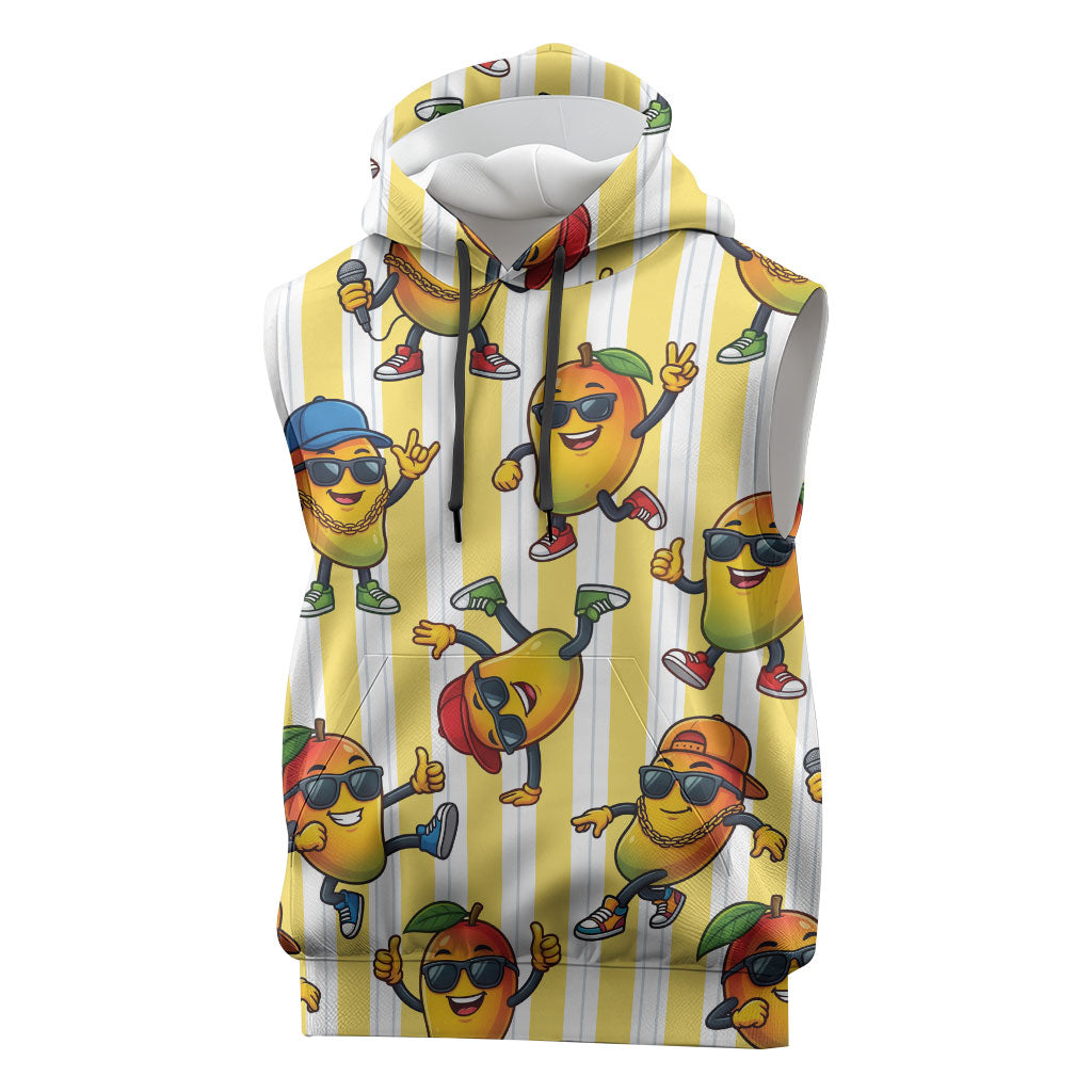 Funny Hawaii Mango Hip Hop Cartoon Sleeveless Hoodie Summer Beach Party LT19 Yellow - Polynesian Pride