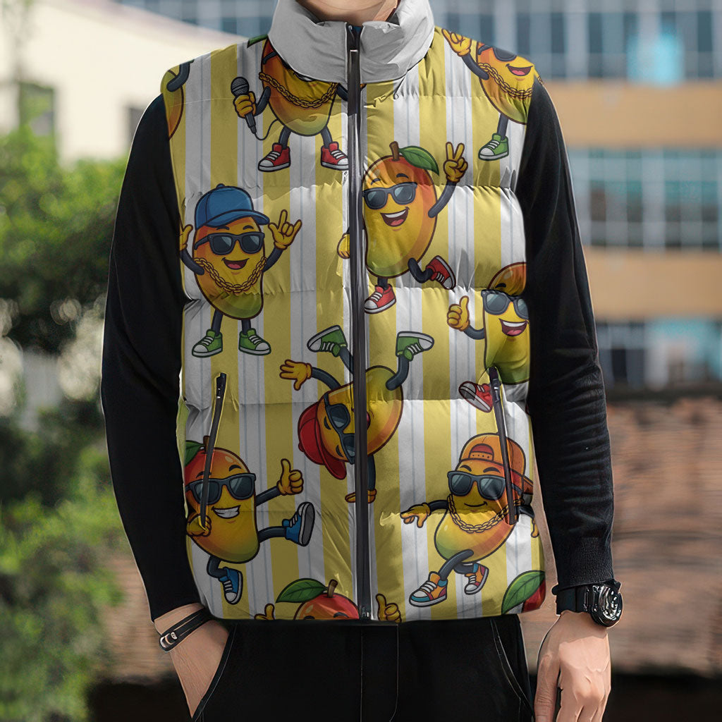 Funny Hawaii Mango Hip Hop Cartoon Sleeveless Puffer Jacket Summer Beach Party LT19 - Polynesian Pride