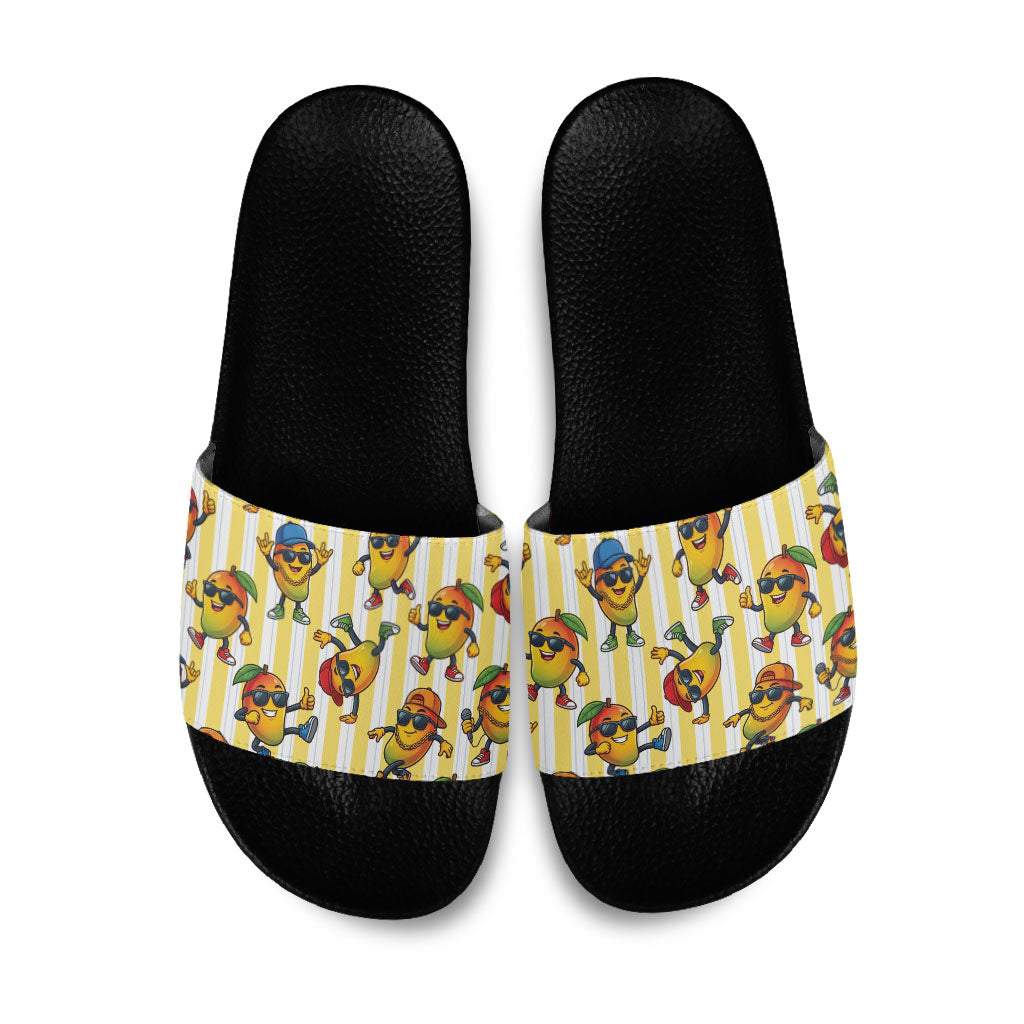 Funny Hawaii Mango Hip Hop Cartoon Slide Sandals Summer Beach Party LT19 Yellow - Polynesian Pride