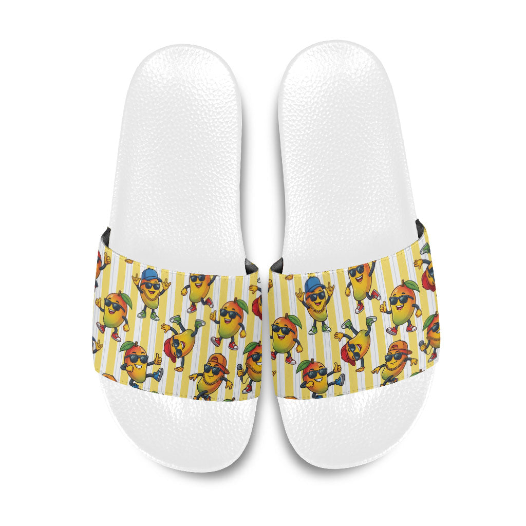 Funny Hawaii Mango Hip Hop Cartoon Slide Sandals Summer Beach Party LT19 Yellow - Polynesian Pride