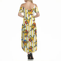 Funny Hawaii Mango Hip Hop Cartoon Summer Maxi Dress Summer Beach Party LT19 - Polynesian Pride
