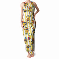 Funny Hawaii Mango Hip Hop Cartoon Tank Maxi Dress Summer Beach Party LT19 Women Yellow - Polynesian Pride