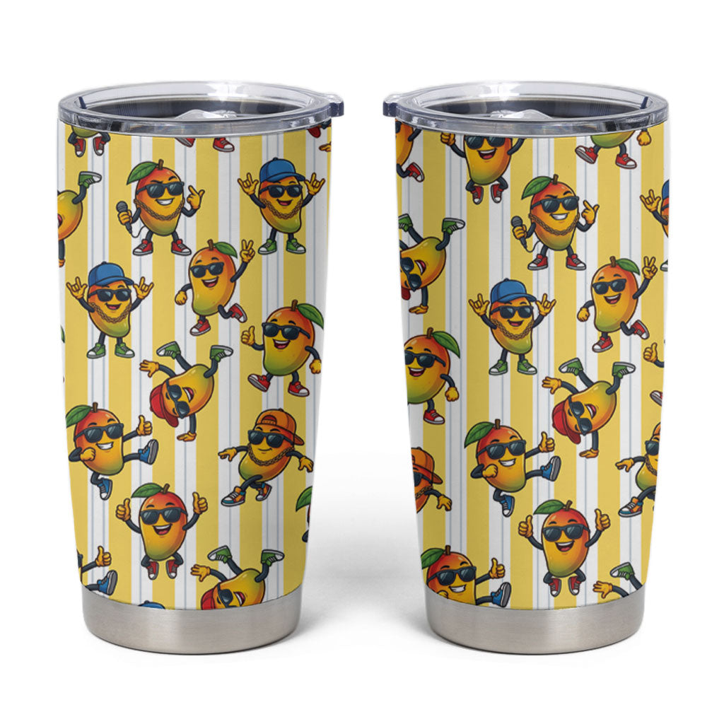 Funny Hawaii Mango Hip Hop Cartoon Tumbler Cup Summer Beach Party LT19 Yellow - Polynesian Pride