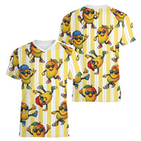 Funny Hawaii Mango Hip Hop Cartoon Women V-Neck T-Shirt Summer Beach Party LT19 - Polynesian Pride