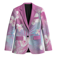 Pink Aloha Hawaiian Blazer Tropical Flower Palm Leaf Pattern LT19 Unisex Pink - Polynesian Pride