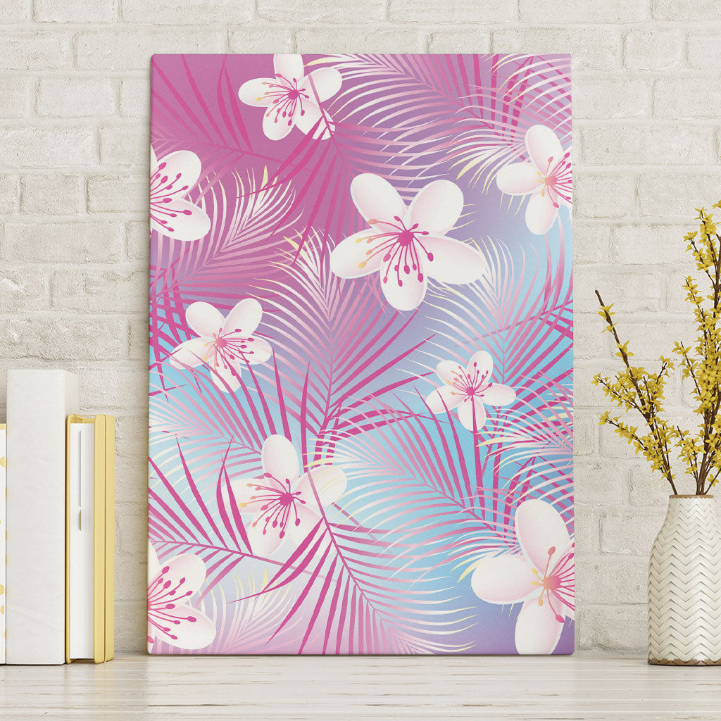 Pink Aloha Hawaiian Canvas Wall Art Tropical Flower Palm Leaf Pattern LT19 Without Frame Pink - Polynesian Pride