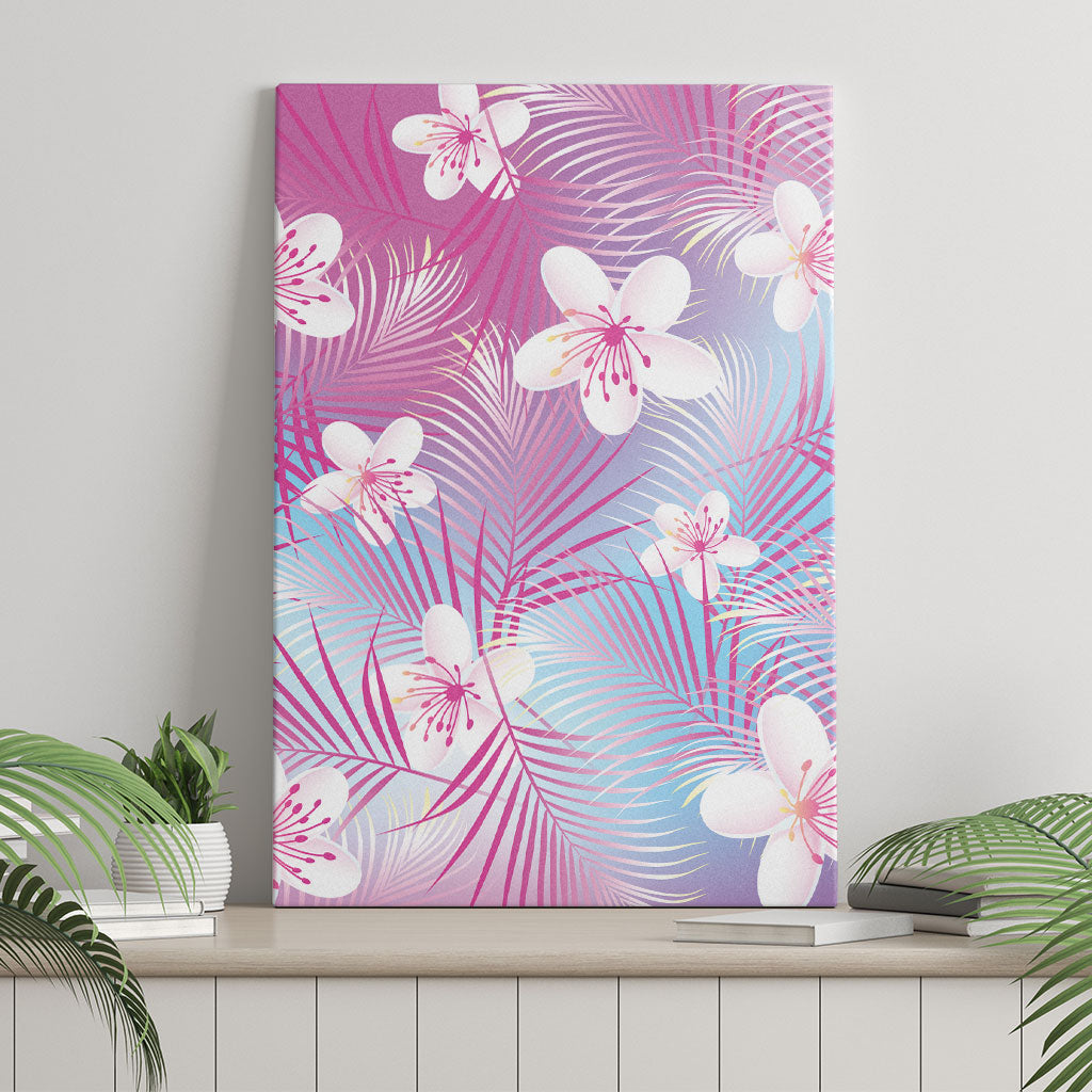 Pink Aloha Hawaiian Canvas Wall Art Tropical Flower Palm Leaf Pattern LT19 - Polynesian Pride