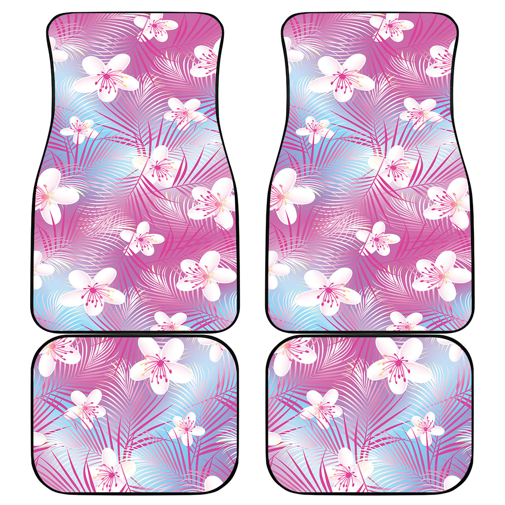 Pink Aloha Hawaiian Car Mats Tropical Flower Palm Leaf Pattern LT19 - Polynesian Pride