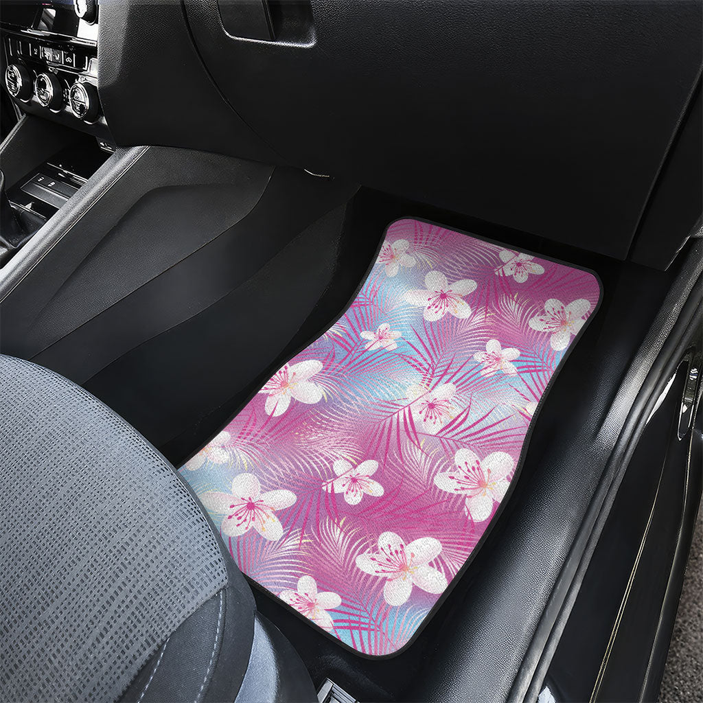 Pink Aloha Hawaiian Car Mats Tropical Flower Palm Leaf Pattern LT19 - Polynesian Pride