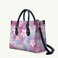 Pink Aloha Hawaiian Leather Bag Tropical Flower Palm Leaf Pattern LT19 Pink - Polynesian Pride