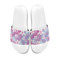 Pink Aloha Hawaiian Slide Sandals Tropical Flower Palm Leaf Pattern LT19 Pink - Polynesian Pride