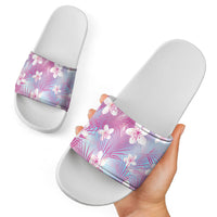 Pink Aloha Hawaiian Slide Sandals Tropical Flower Palm Leaf Pattern LT19 - Polynesian Pride