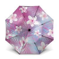 Pink Aloha Hawaiian Umbrella Tropical Flower Palm Leaf Pattern LT19 One Size Folded 11.42 inch Opened Diameter 37.4 inch Pink - Polynesian Pride