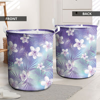 Purple Aloha Hawaiian Laundry Basket Tropical Flower Palm Leaf Pattern LT19 - Polynesian Pride