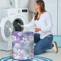 Purple Aloha Hawaiian Laundry Basket Tropical Flower Palm Leaf Pattern LT19 - Polynesian Pride