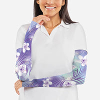 Purple Aloha Hawaiian Arm Sleeves Tropical Flower Palm Leaf Pattern LT19 - Polynesian Pride