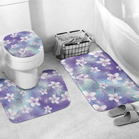 Purple Aloha Hawaiian Bathroom Set Tropical Flower Palm Leaf Pattern LT19 Mat Set Only (3 pcs) One Size Purple - Polynesian Pride