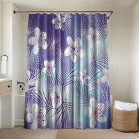 Purple Aloha Hawaiian Bathroom Set Tropical Flower Palm Leaf Pattern LT19 Shower Curtain Only Purple - Polynesian Pride