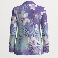 Purple Aloha Hawaiian Blazer Tropical Flower Palm Leaf Pattern LT19 - Polynesian Pride