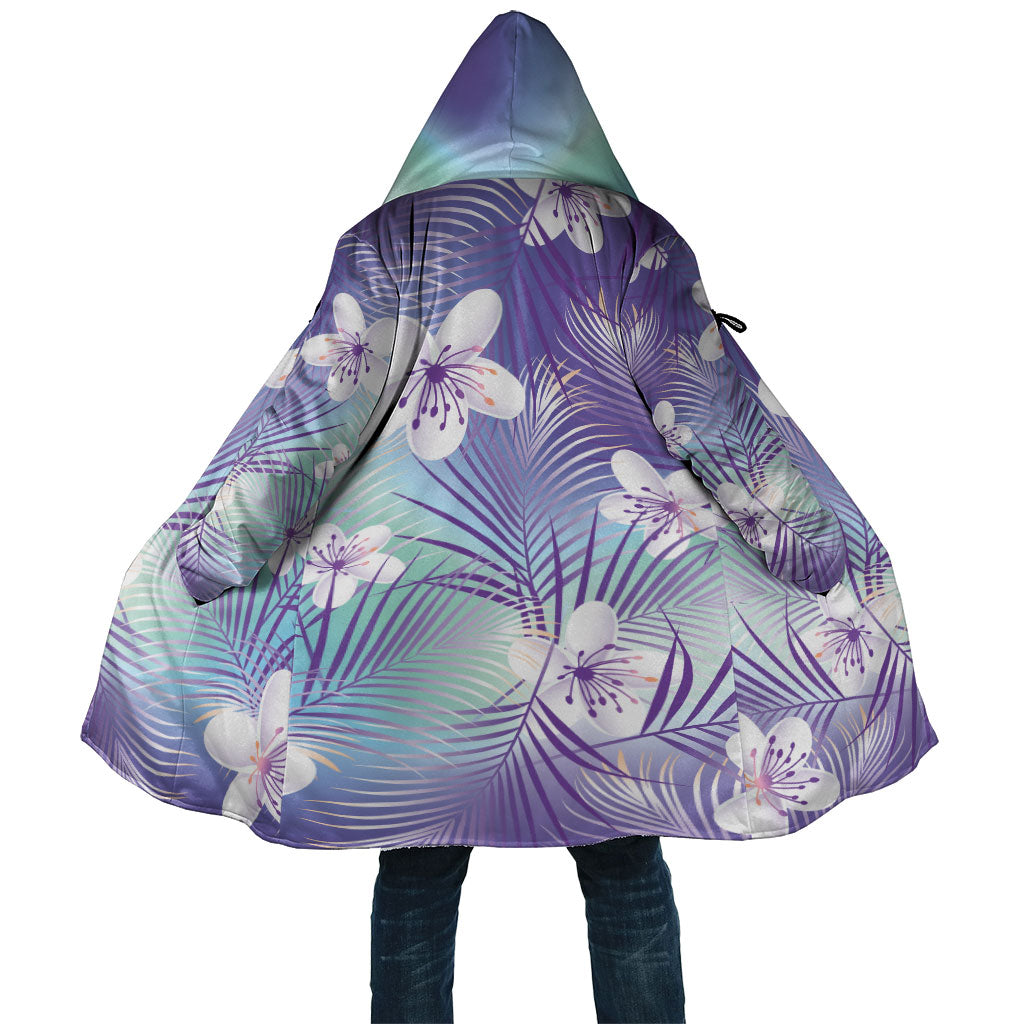 Purple Aloha Hawaiian Cloak Tropical Flower Palm Leaf Pattern LT19 Unisex Purple - Polynesian Pride