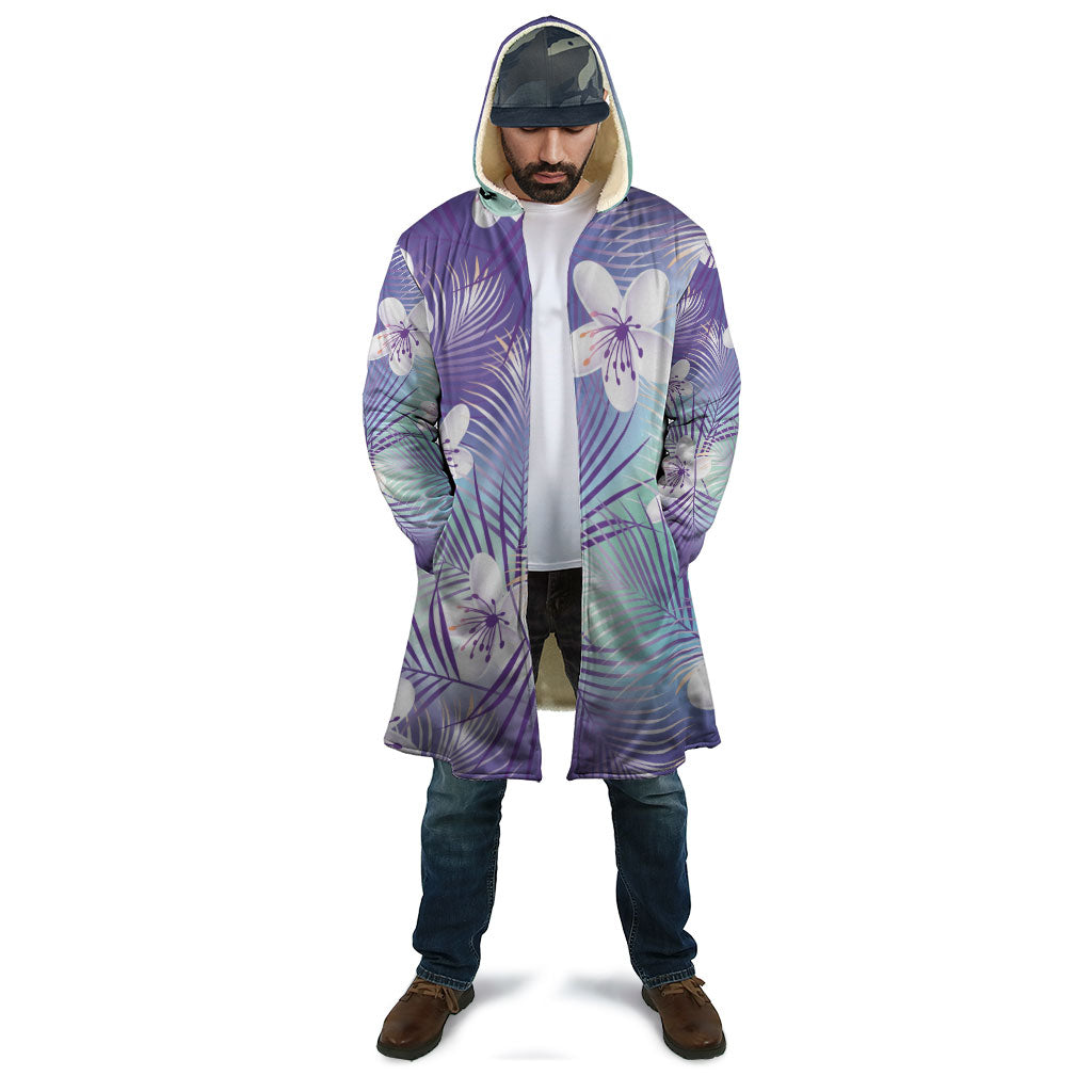 Purple Aloha Hawaiian Cloak Tropical Flower Palm Leaf Pattern LT19 - Polynesian Pride