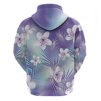 Purple Aloha Hawaiian Hoodie Tropical Flower Palm Leaf Pattern LT19 - Polynesian Pride