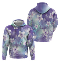 Purple Aloha Hawaiian Hoodie Tropical Flower Palm Leaf Pattern LT19 - Polynesian Pride