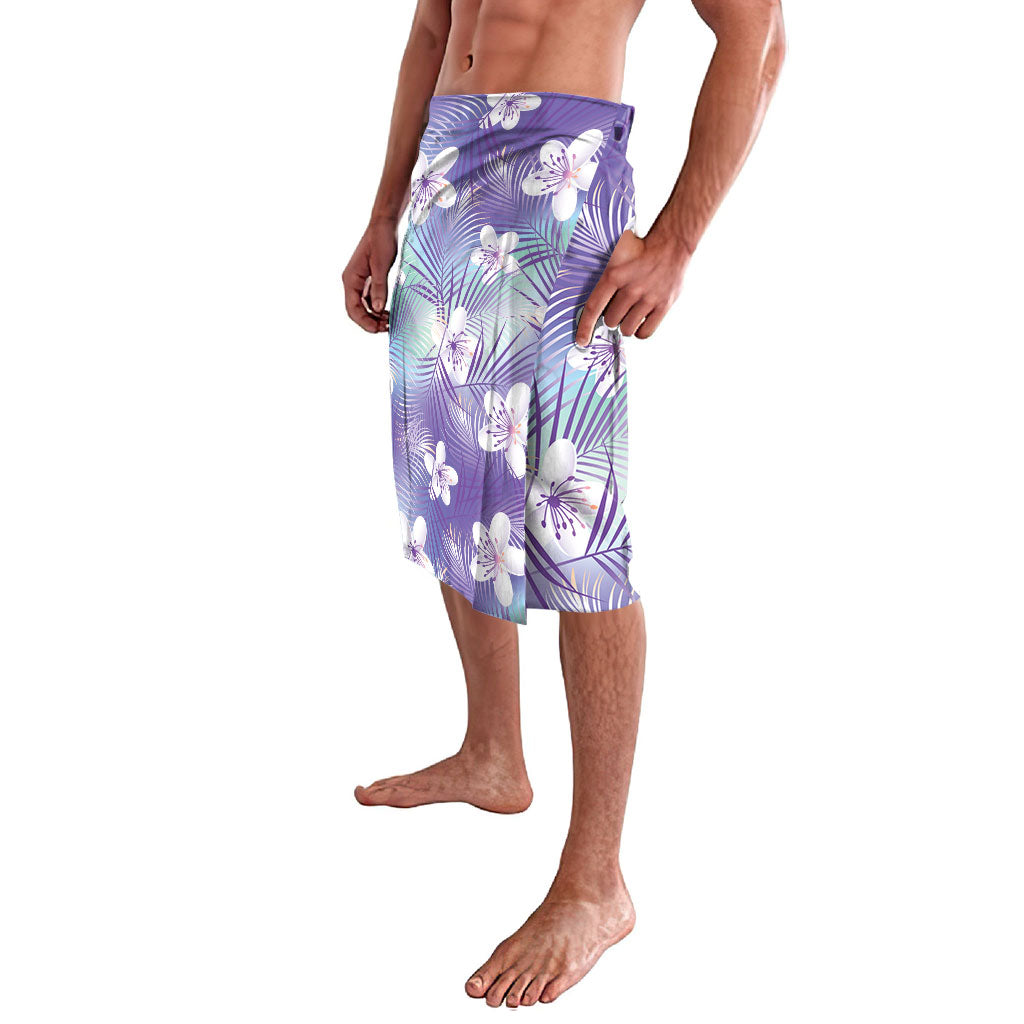 Purple Aloha Hawaiian Lavalava Tropical Flower Palm Leaf Pattern LT19 - Polynesian Pride
