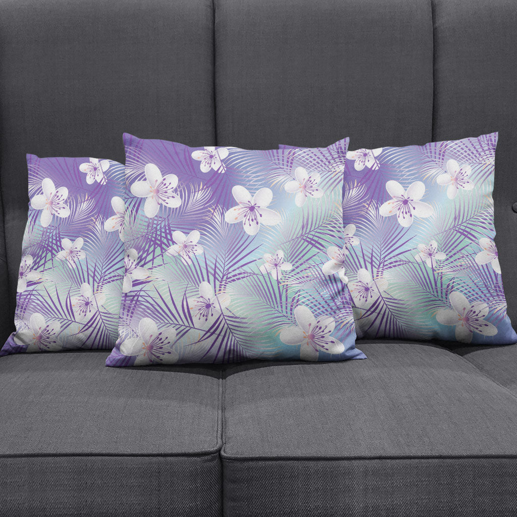 Purple Aloha Hawaiian Pillow Cover Tropical Flower Palm Leaf Pattern LT19 - Polynesian Pride